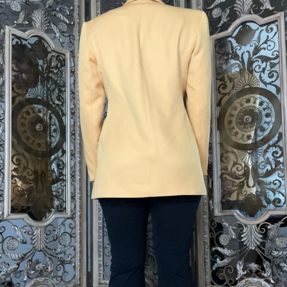 Women's Yellow Draped Single-Button Blazer - Picture 2 of 8